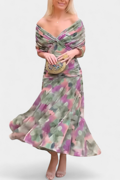 Calantha | Elegant Floral Silk Dress