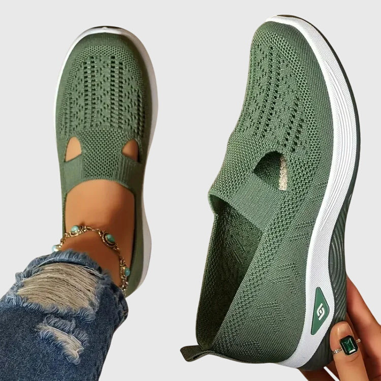 Aria | Black Cutout Orthopedic Walking Shoes