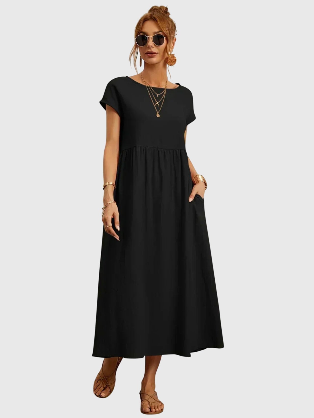 Astrid | Olive Green Casual Pocket Dress