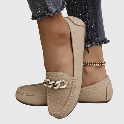 Calista | White Leather Orthopedic Loafers