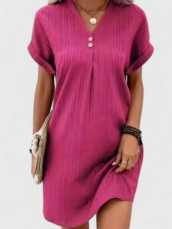 Alethea | Vibrant Pink Draped Dress