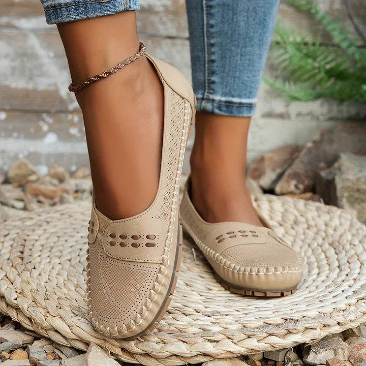 Adriana | Beige Women Stylish Orthopedic Casual Slip-On Shoes