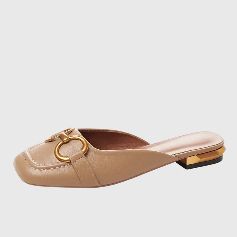 Calista | Beige Leather Orthopedic Sandals