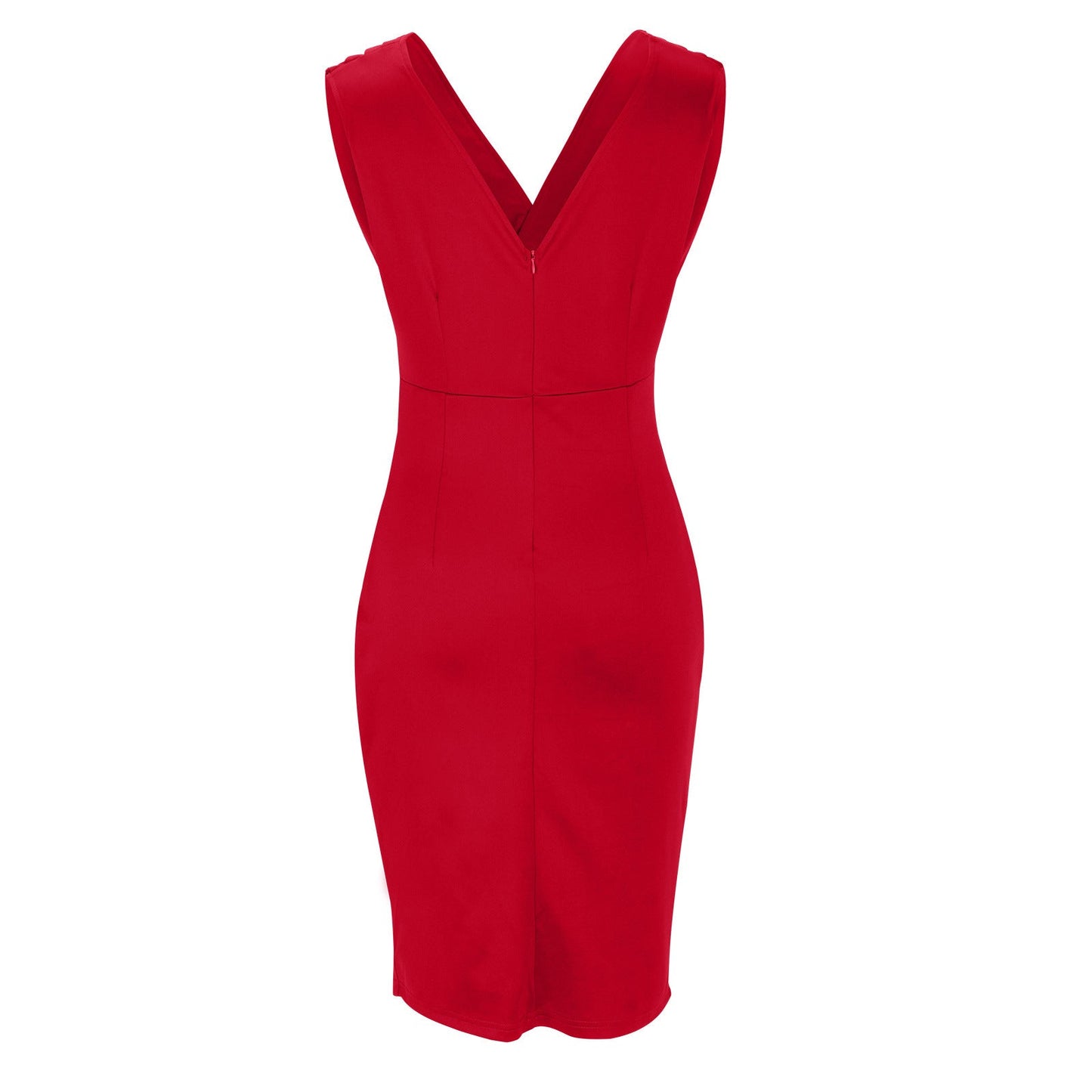Calanthe | Red Fitted Dress with Slit