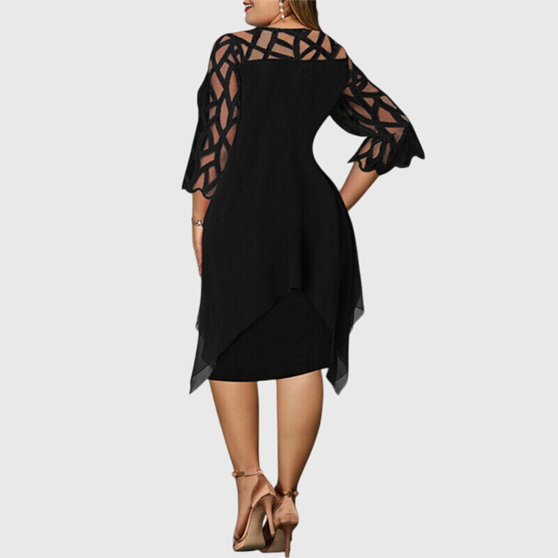 Calista | Rich Purple Chic Dress with Lace Details