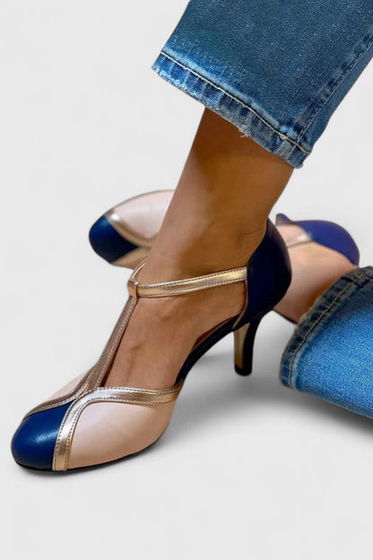 Calanthe | Elegant Navy Blue Comfortable Heels