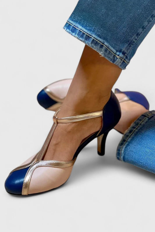 Calanthe | Elegant Navy Blue Comfortable Heels
