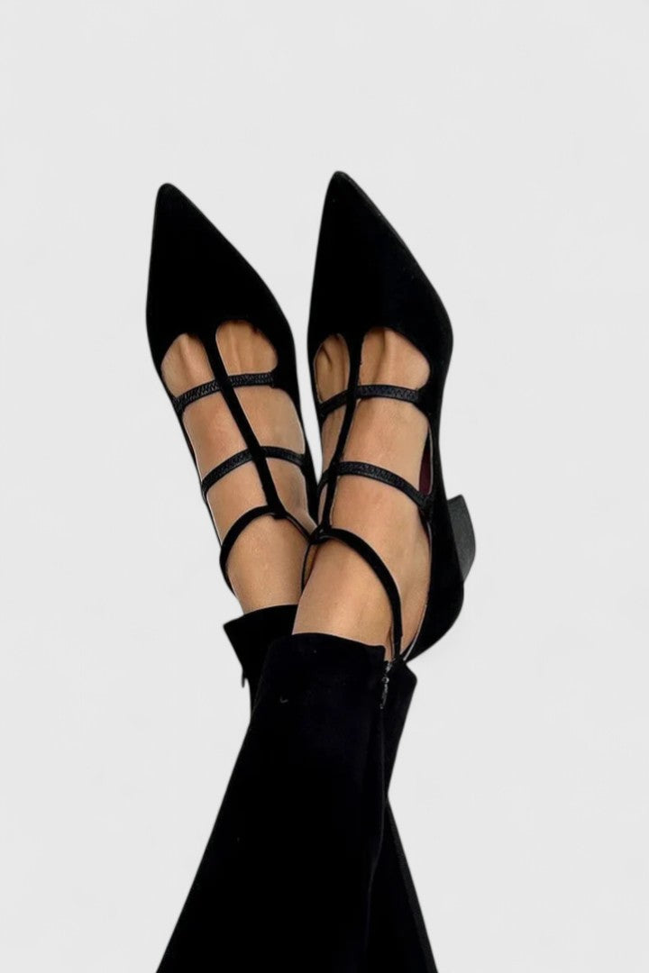 Calista | Black Suede Elegant Heels