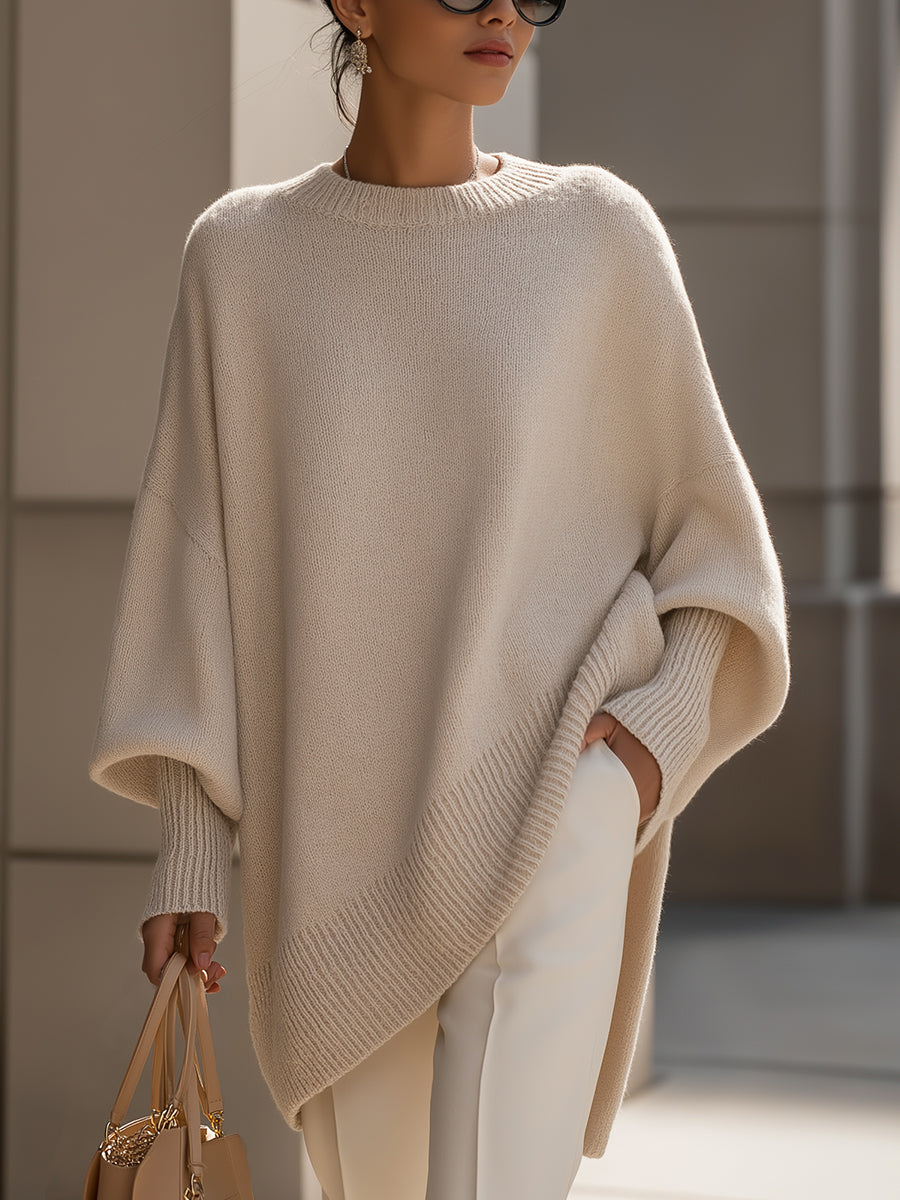 Adriana | Cream Dropped-Shoulder Sophisticated Sweater