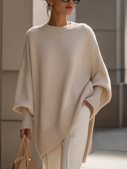 Adriana | Cream Dropped-Shoulder Sophisticated Sweater