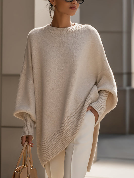 Adriana | Cream Dropped-Shoulder Sophisticated Sweater