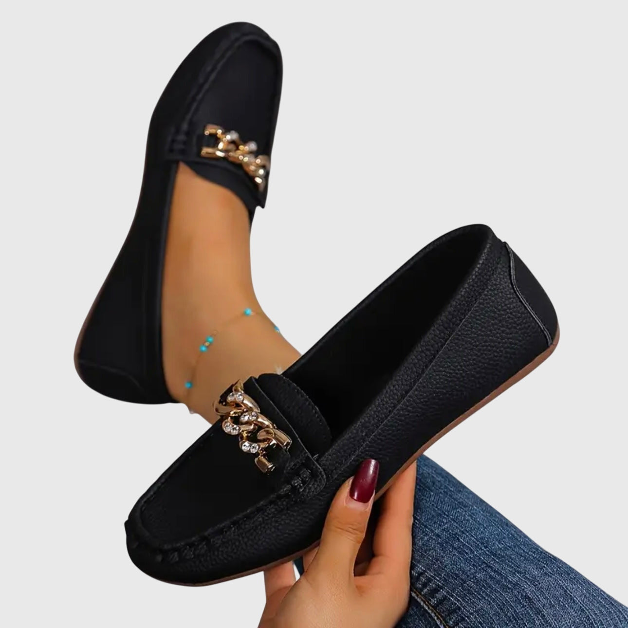 Calista | White Leather Orthopedic Loafers