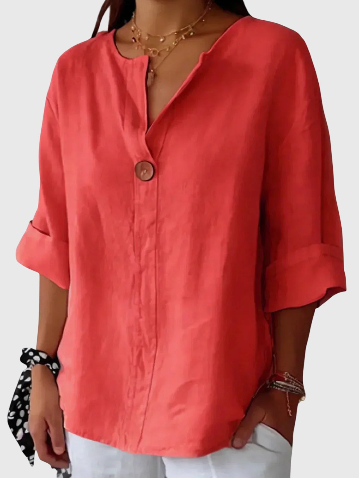 Astrid | Elegant Linen Chic Comfort Blouse