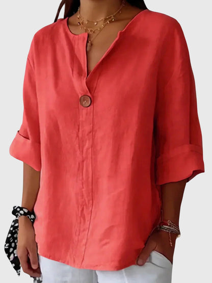 Astrid | Elegant Linen Chic Comfort Blouse
