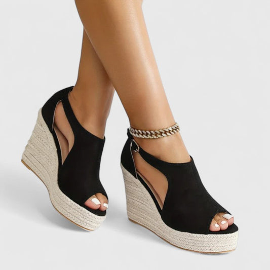 Calantha | Black Suede Orthopedic Heels