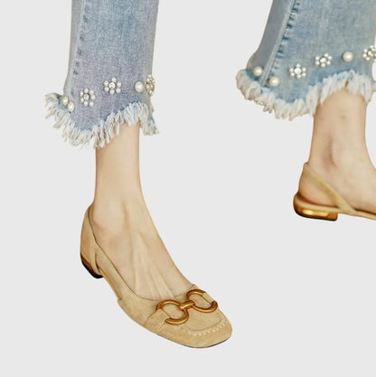 Adriana | Dark Blue Suede Orthopedic Sandals
