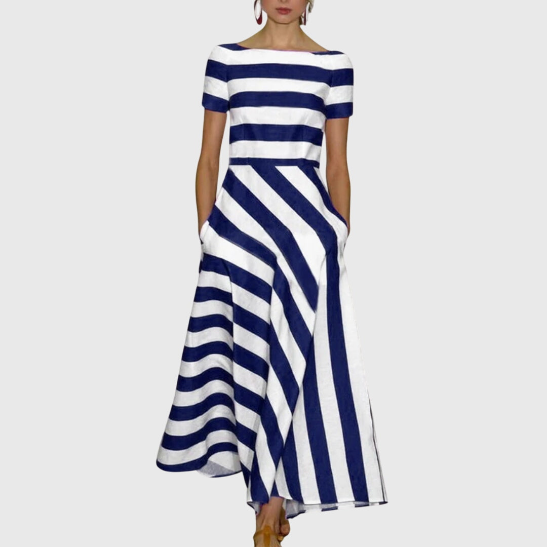 Alethea | Red White Striped Maxi Dress