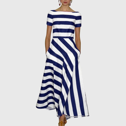 Alethea | Red White Striped Maxi Dress