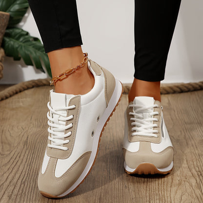 Calista | Luxury Tan & White Bellezza Sneakers