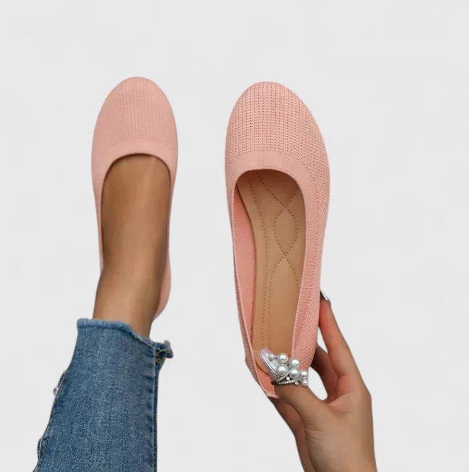 Calantha | Beige Knit Orthopedic Shoes