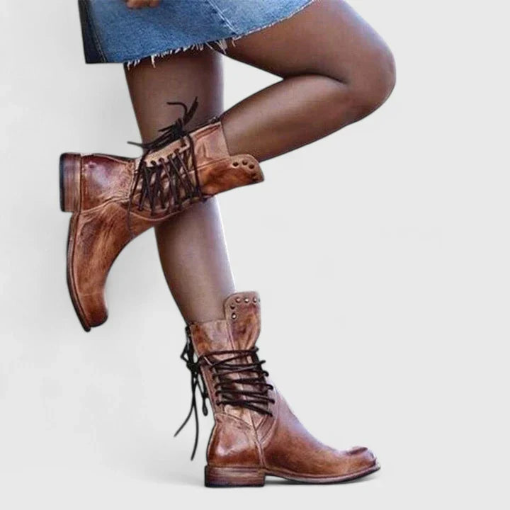 Calantha | Grey Studded Elegant Boots