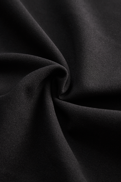 Calantha | Elegant Black Refined Midi Dress