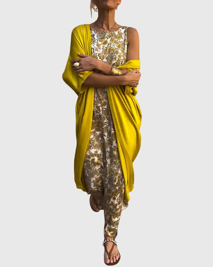 Calista | Golden Elegant Two-Piece Set