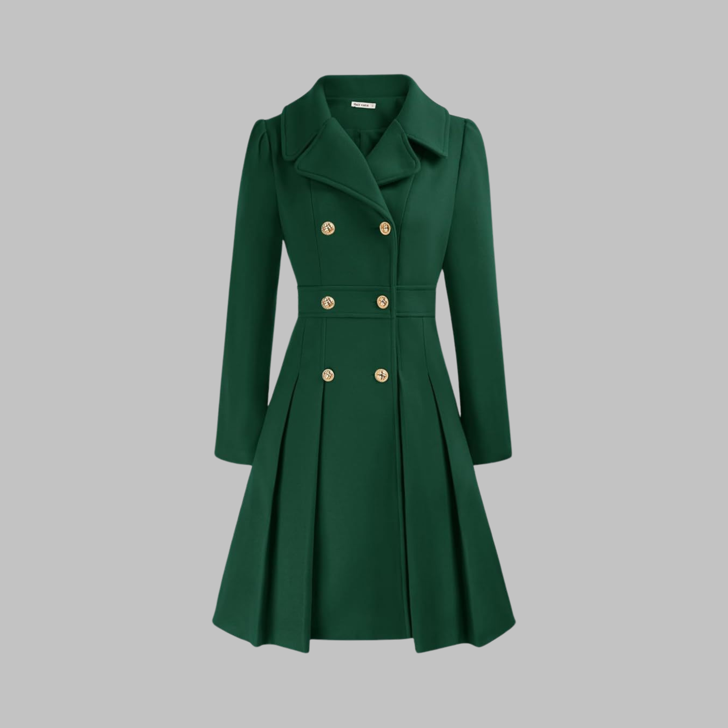 Alethea | Burgundy Double Button Long Sleeve Coat
