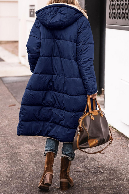 Alethea | Elegant Reversible Brown Shearling Coat
