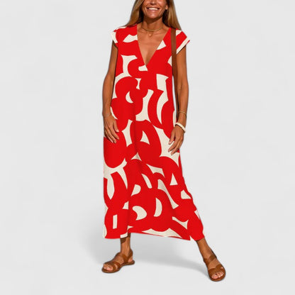 Calista | Elegant Black & White Maxi Dress
