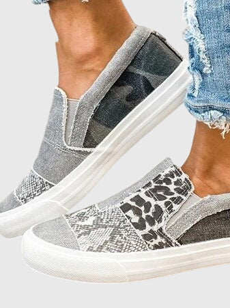 Calantha | Tan Animal Print Pain-Relief Slip-On Shoes