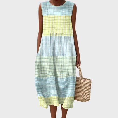 Calanthe | Elegant Gingham Comfortable Dress