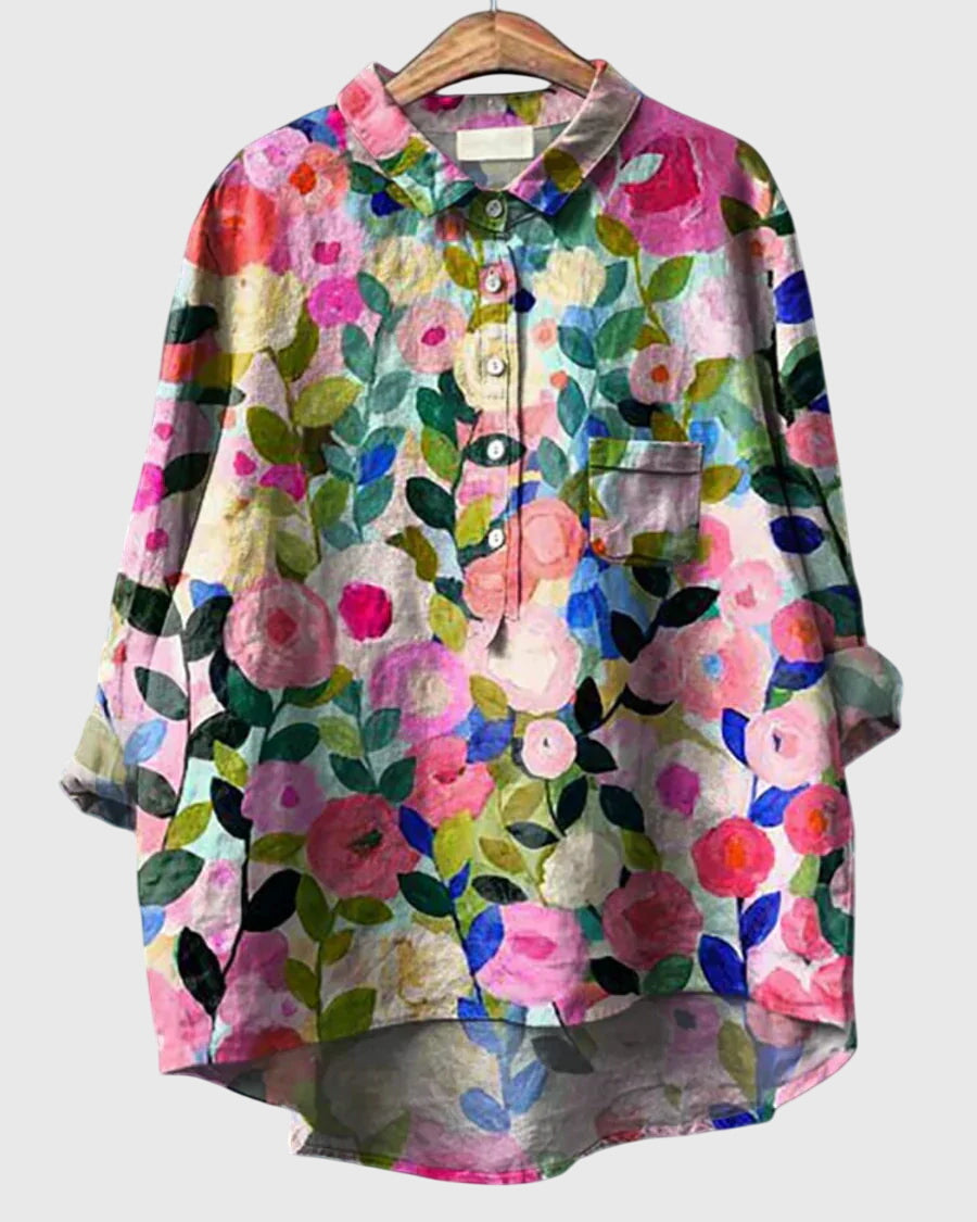 Calista | Floral Print Blouse in Vibrant Hues