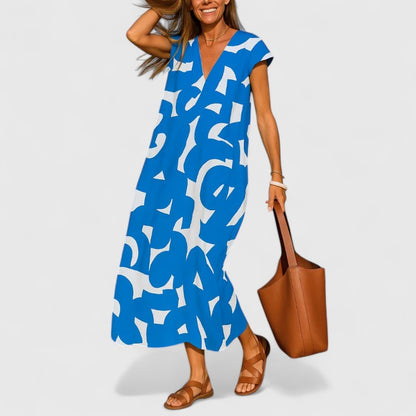 Calista | Elegant Black & White Maxi Dress