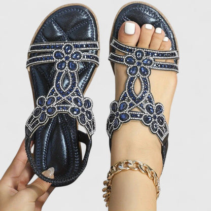 Calanthe | Turquoise Embellished Orthopedic Sandals