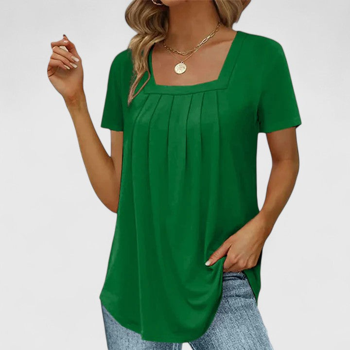 Calantha | Elegant Grey Sophisticated Summer Blouse
