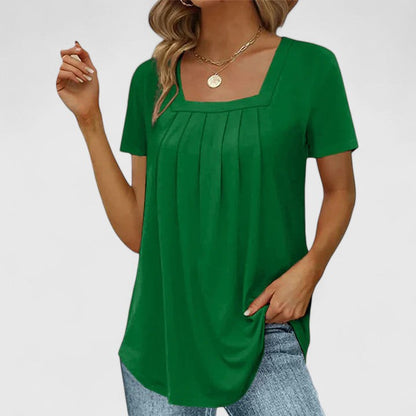 Calantha | Elegant Grey Sophisticated Summer Blouse