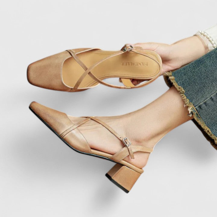 Calista | Elegant Red Leather Sandals