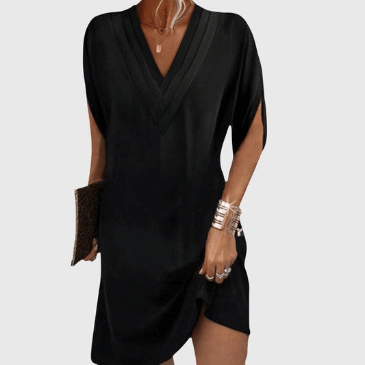 Calista | Elegant Black Tummy-Hiding Dress