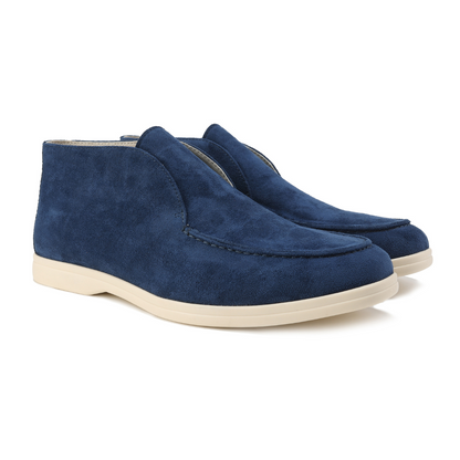 Beckett | Navy Blue High Suede Loafers