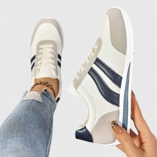 Calantha | White Navy Orthopedic Shoes