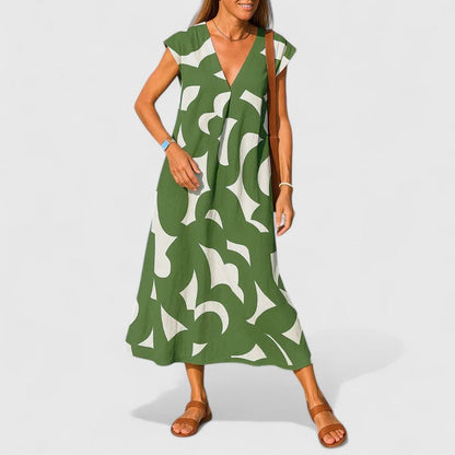 Calista | Elegant Black & White Maxi Dress