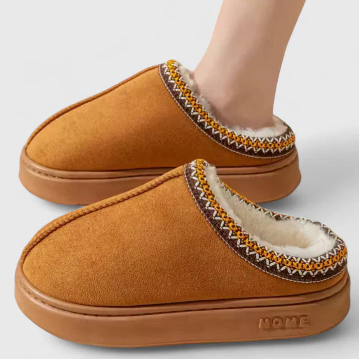Alethea | Brown Suede Orthopedic Slippers