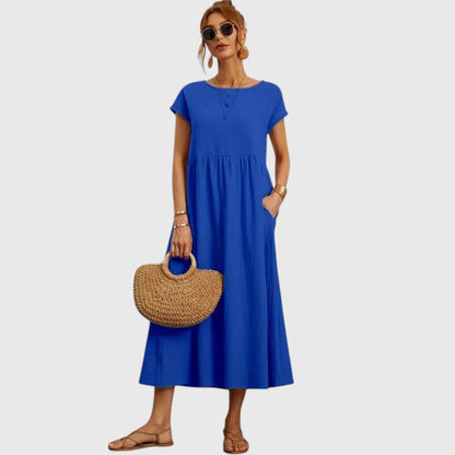 Calista | Elegant Navy Comfortable Midi Dress