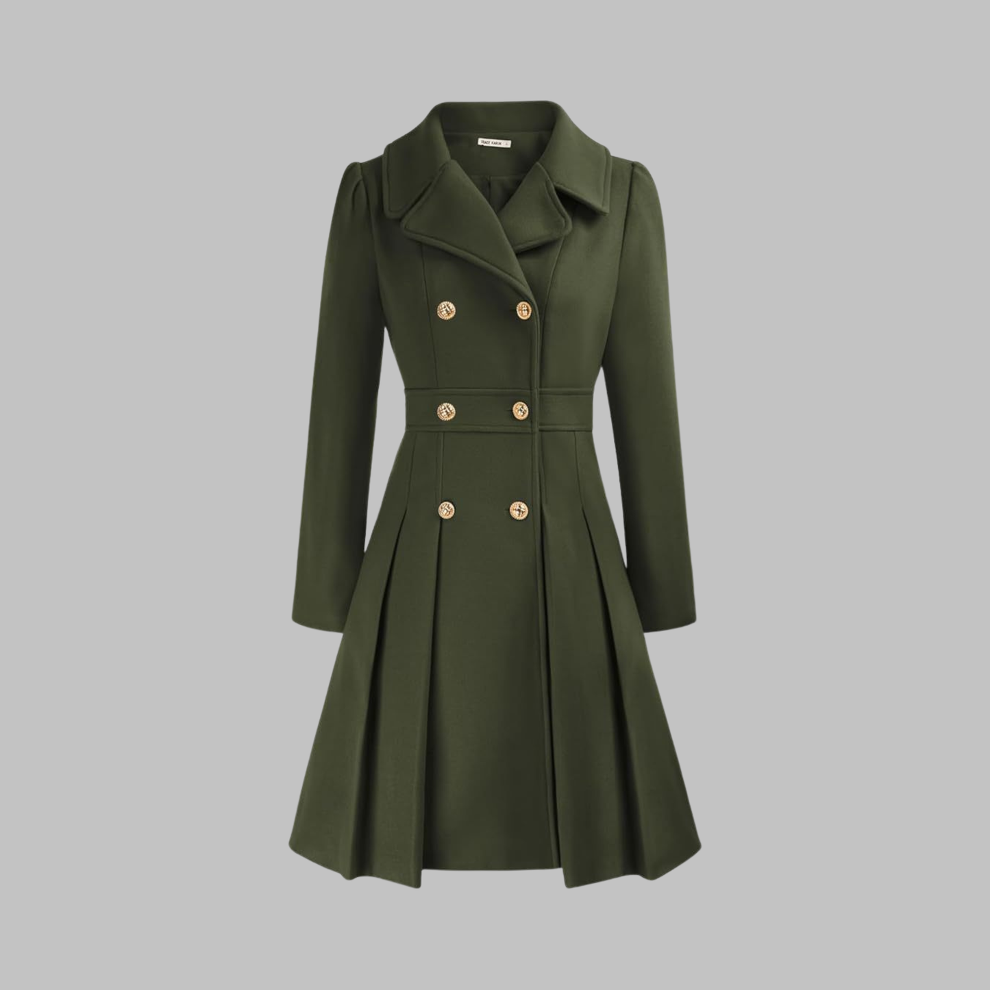 Alethea | Burgundy Double Button Long Sleeve Coat
