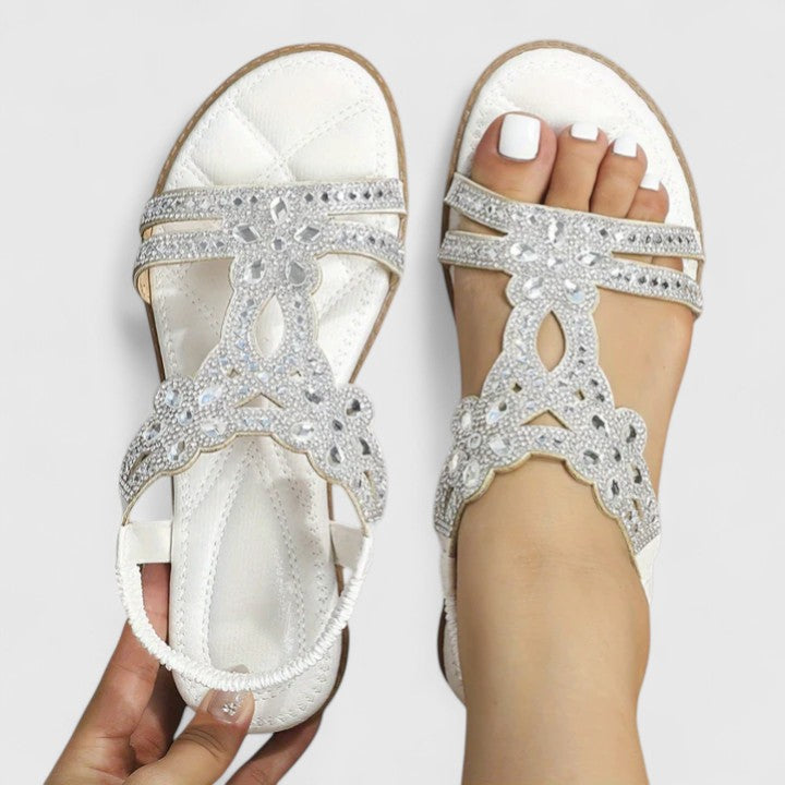 Calanthe | Turquoise Embellished Orthopedic Sandals
