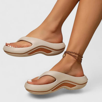 Calantha | Black Orthopedic Slide Sandals