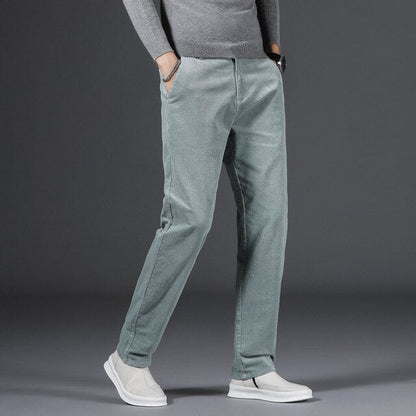 Beckett | Slim Fit Black Medium Waist Corduroy