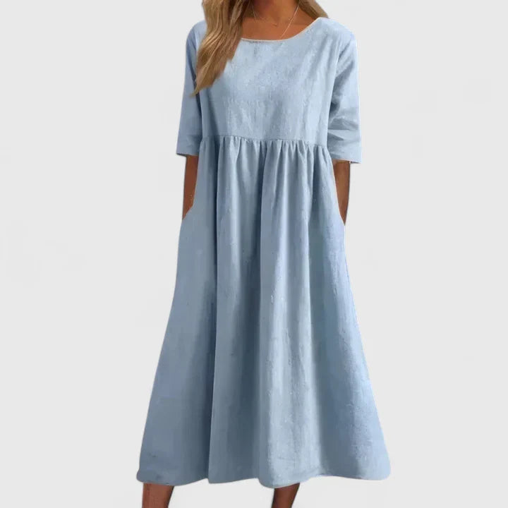 Calantha | Elegant Light Blue Comfortable Dress