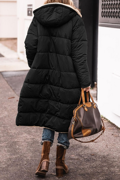 Alethea | Elegant Reversible Brown Shearling Coat